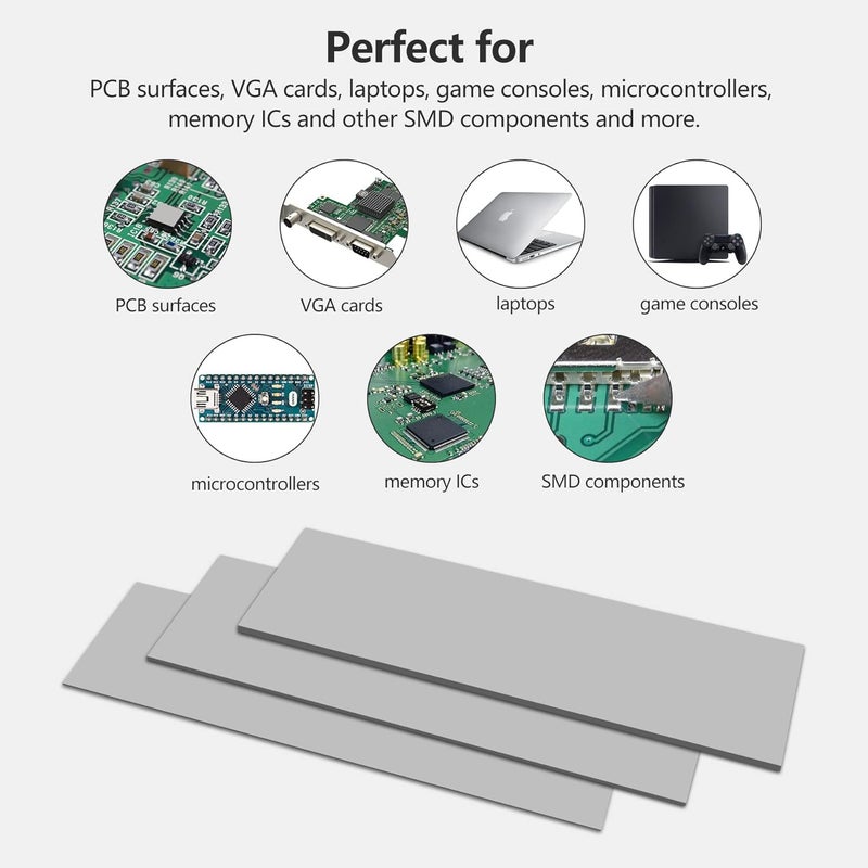 UCEC 30PCS Thermal Pads GPU, 2.6 x 0.8 Inch Reusable Silicone CPU Thermal Pad Conductive Cooling Pad, Excellent Heat Conduction for GPU CPU SSD Heatsink LED IC Chip Motor, 3 x 10 Pack - Image 4